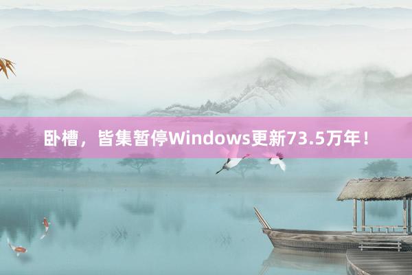 卧槽，皆集暂停Windows更新73.5万年！