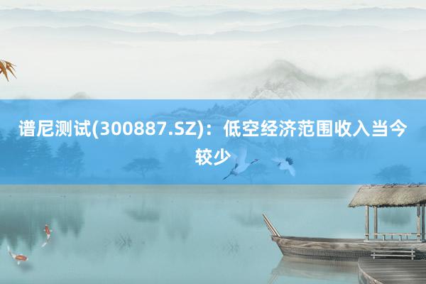 谱尼测试(300887.SZ)：低空经济范围收入当今较少