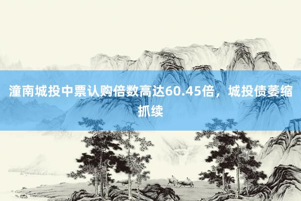 潼南城投中票认购倍数高达60.45倍，城投债萎缩抓续