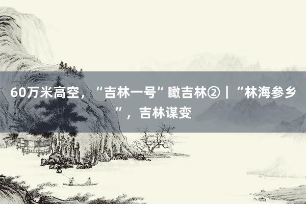 60万米高空，“吉林一号”瞰吉林②｜“林海参乡”，吉林谋变