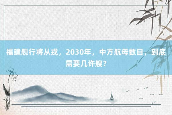 福建舰行将从戎，2030年，中方航母数目，到底需要几许艘？