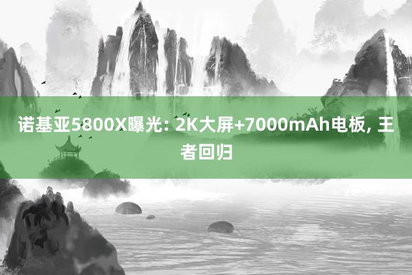 诺基亚5800X曝光: 2K大屏+7000mAh电板, 王者回归