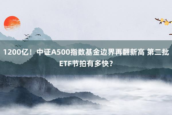 1200亿！中证A500指数基金边界再翻新高 第二批ETF节拍有多快？